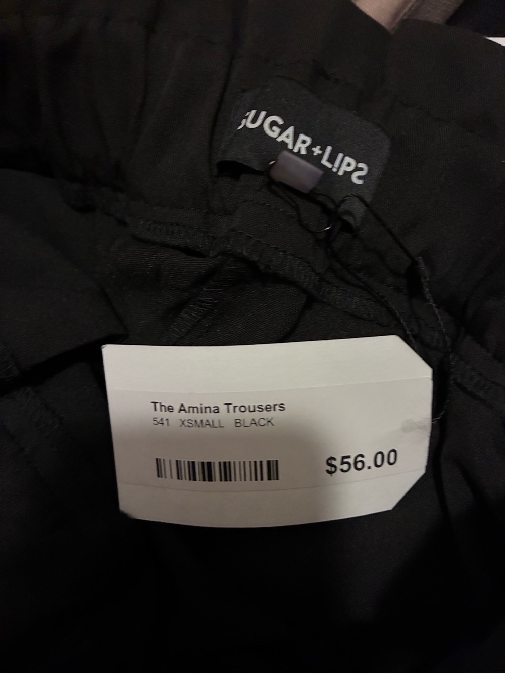 Black Paperbag Waist Tie Pants - Women - Picture 3 of 3
